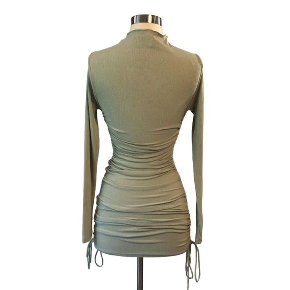Hello Molly Think It Over Prima Donna Bodycon Dress in Khaki Green Size 4 NEW - Picture 4 of 10